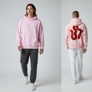 Madhappy Punk Spotify Wrapped  Limited Edition Pink Hoodie with Red Snake Design